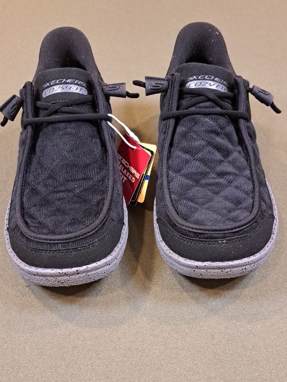 Skechers Slip-ins® Melson - Cozy Fit® Diamond Moc. - Color: Black - Size Men 7 - Picture 3 of 11